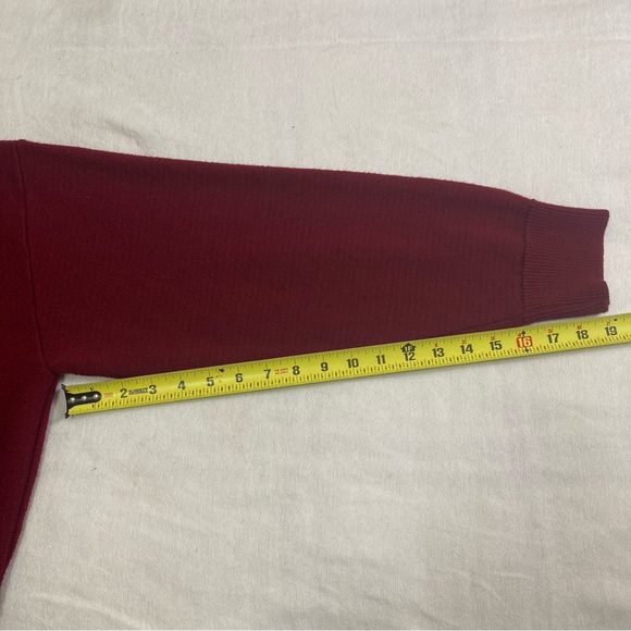 Vtg Norm Thompson Sweater Knit Grandpa Mens L Maroon Red Wool Blend  Y2K Retro - Picture 11 of 16